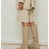 NA-KD Profile Sole Shaft Boots – Bottes À Plateau – Taupe 16