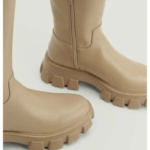 NA-KD Profile Sole Shaft Boots – Bottes À Plateau – Taupe 12