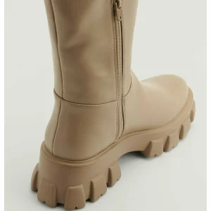 NA-KD Profile Sole Shaft Boots – Bottes À Plateau – Taupe 10