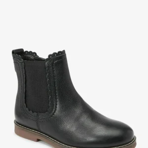 Next Premium – Boots À Talons – Black Leather Scallop 8