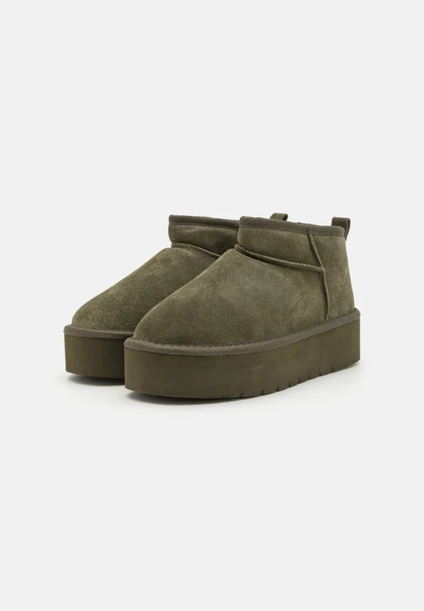 Even&Odd Leather – Boots À Talons – Khaki 4