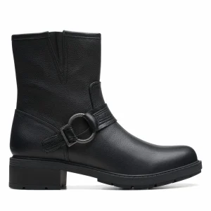Clarks Hearth Cross – D – Boots À Talons – Black Leather 18