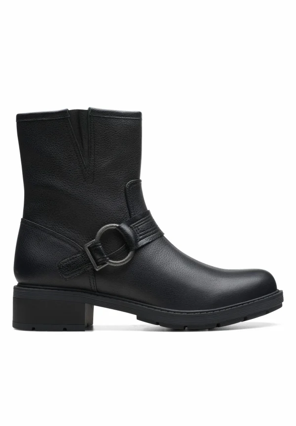 Clarks Hearth Cross – D – Boots À Talons – Black Leather 7