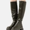 NA-KD Profile Sole Shaft Boots – Bottes À Plateau – Khaki 23