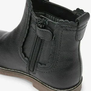 Next Premium – Boots À Talons – Black Leather Scallop 12