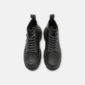 KARL LAGERFELD Trekka Max Mid Lace Stud Boot – Boots À Talons – Black 17