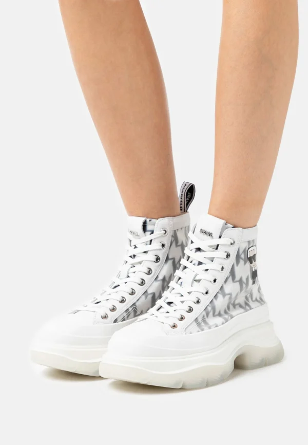 KARL LAGERFELD Luna Monogram – Boots À Talons – White 1