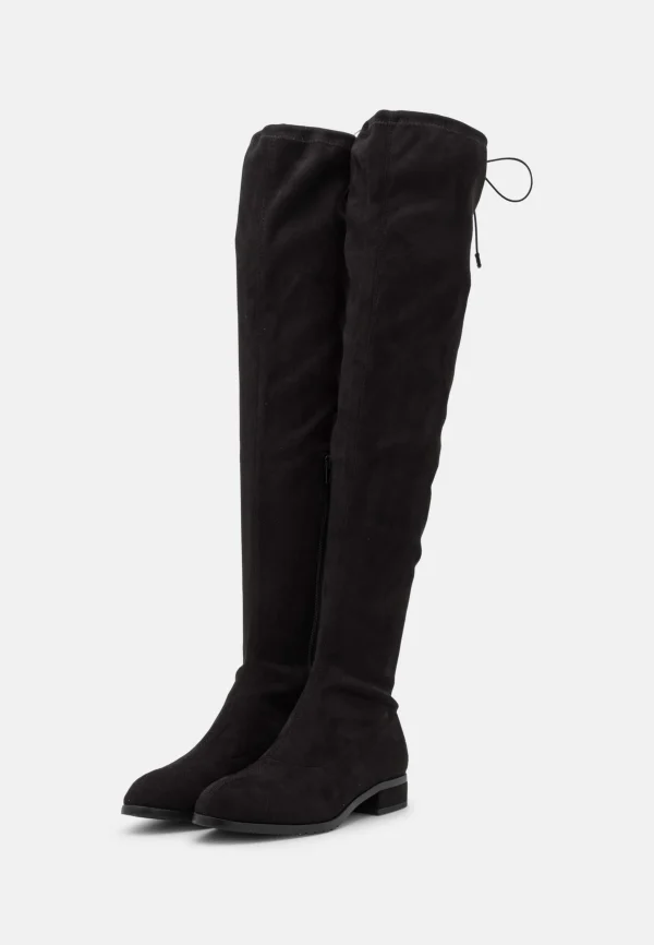 NA-KD Flat Boots – Cuissardes – Black 4