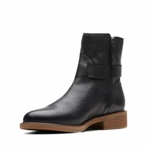 Clarks Cologne Strap – Boots À Talons – Black Leather 10