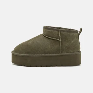Even&Odd Leather – Boots À Talons – Khaki 10