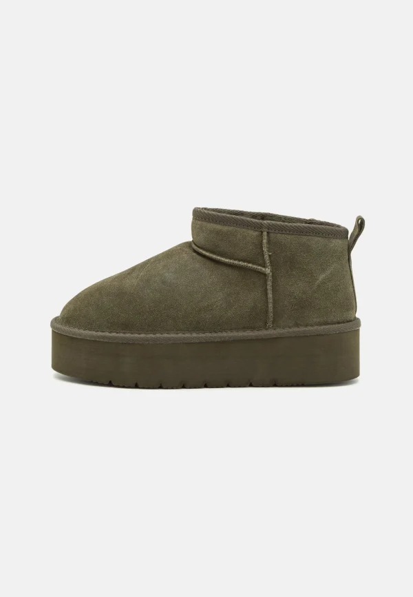 Even&Odd Leather – Boots À Talons – Khaki 3