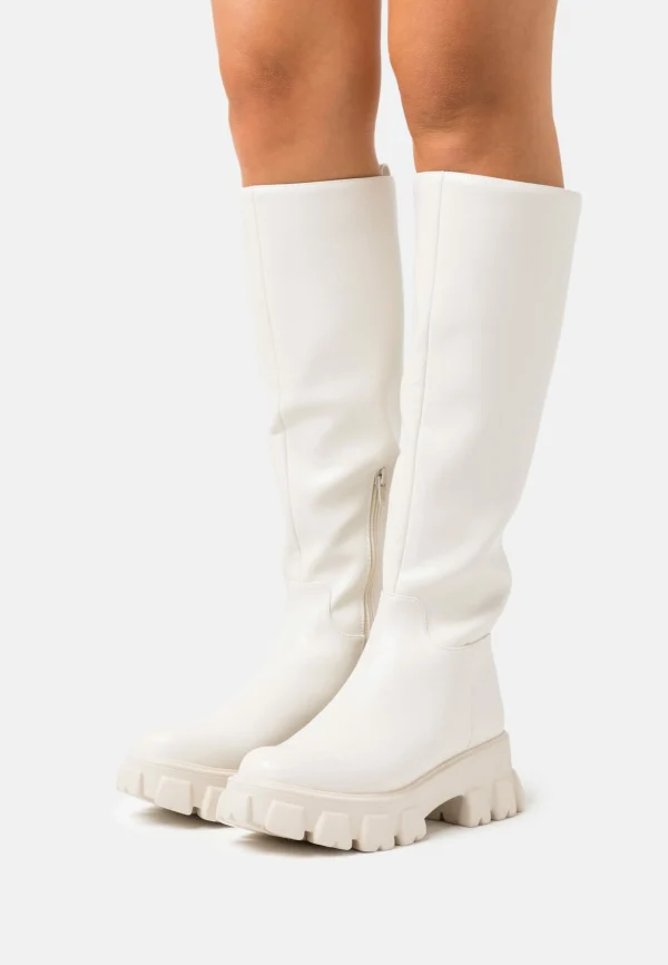 NA-KD Profile Sole Shaft Boots – Bottes À Plateau – Offwhite 1