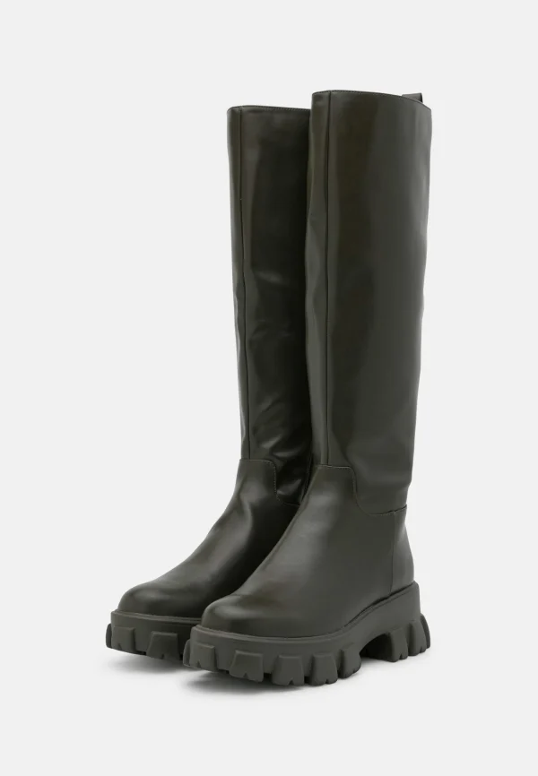NA-KD Profile Sole Shaft Boots – Bottes À Plateau – Khaki 4