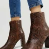 New Look Snake Pointed – Boots À Talons – Brown Pattern 20