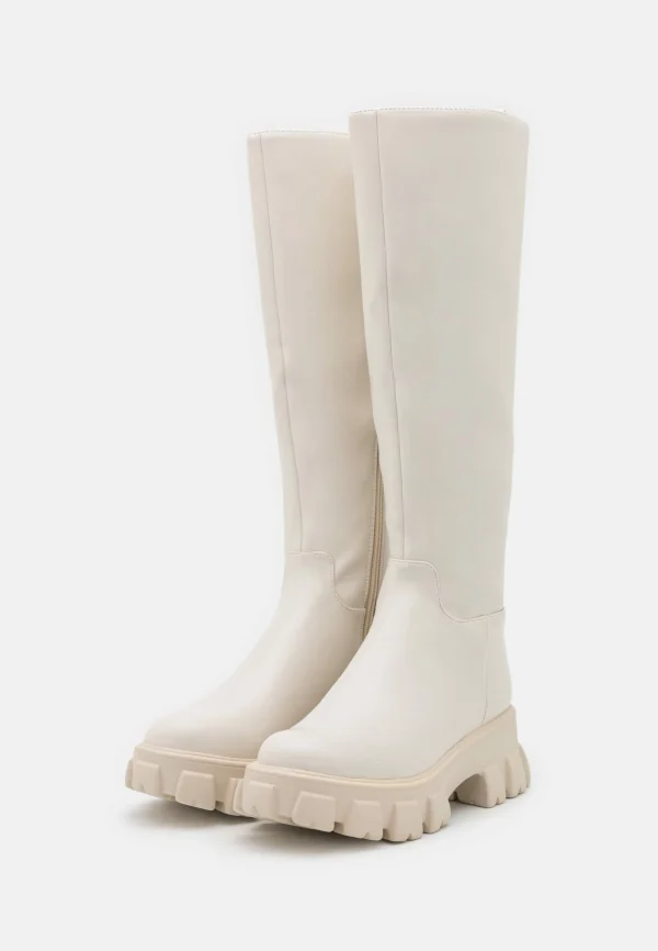 NA-KD Profile Sole Shaft Boots – Bottes À Plateau – Offwhite 4
