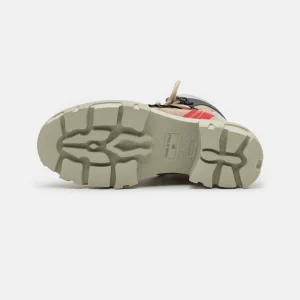 MSGM Hiking Boots – Bottines À Lacets – Ecru/Red 19