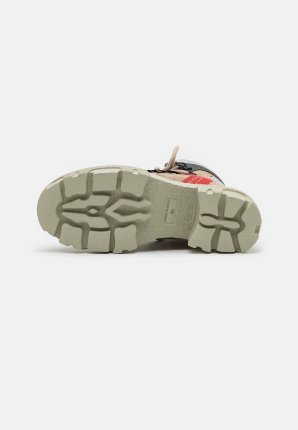 MSGM Hiking Boots – Bottines À Lacets – Ecru/Red 7