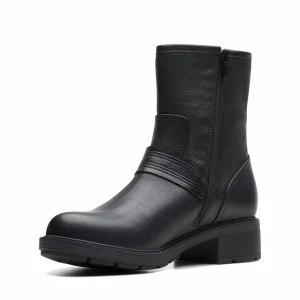 Clarks Hearth Cross – D – Boots À Talons – Black Leather 16