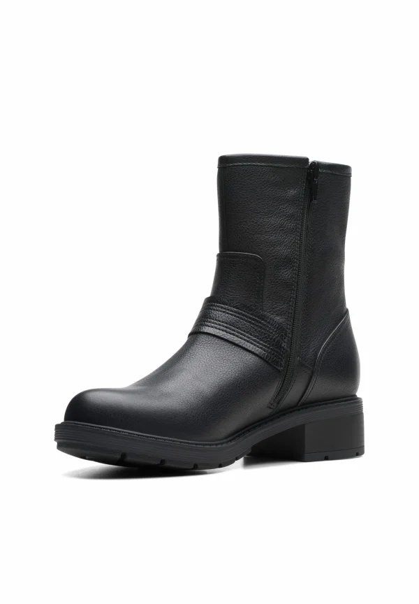 Clarks Hearth Cross – D – Boots À Talons – Black Leather 6