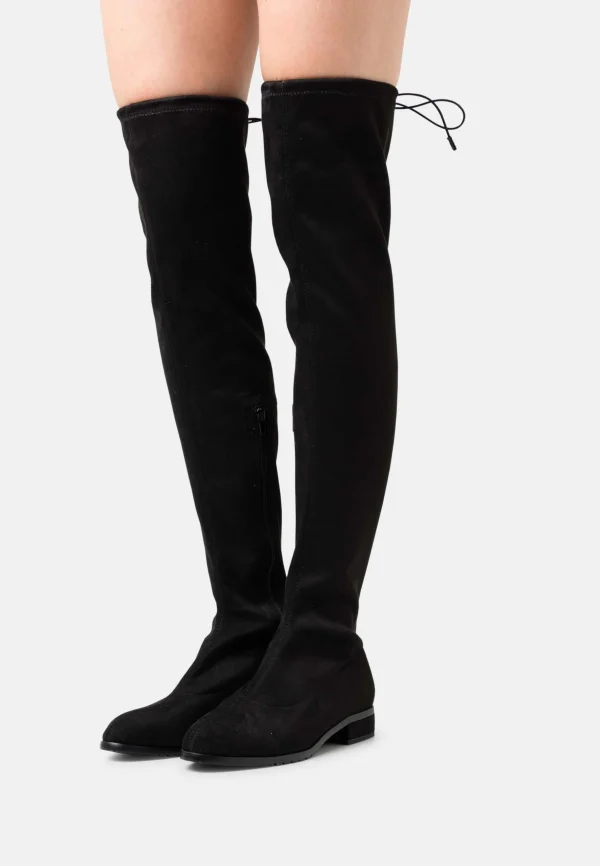 NA-KD Flat Boots – Cuissardes – Black 1