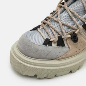 MSGM Hiking Boots – Bottines À Lacets – Ecru/Red 21