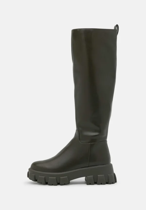 NA-KD Profile Sole Shaft Boots – Bottes À Plateau – Khaki 3