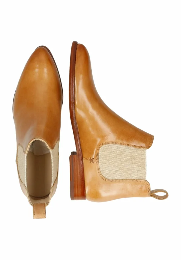MELVIN & HAMILTON Jessy Mexico Marine Elastic Lino – Boots À Talons – Hellbraun 4