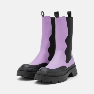 NA-KD Wavy Elastic Boots – Bottes À Plateau – Black/Purple 12