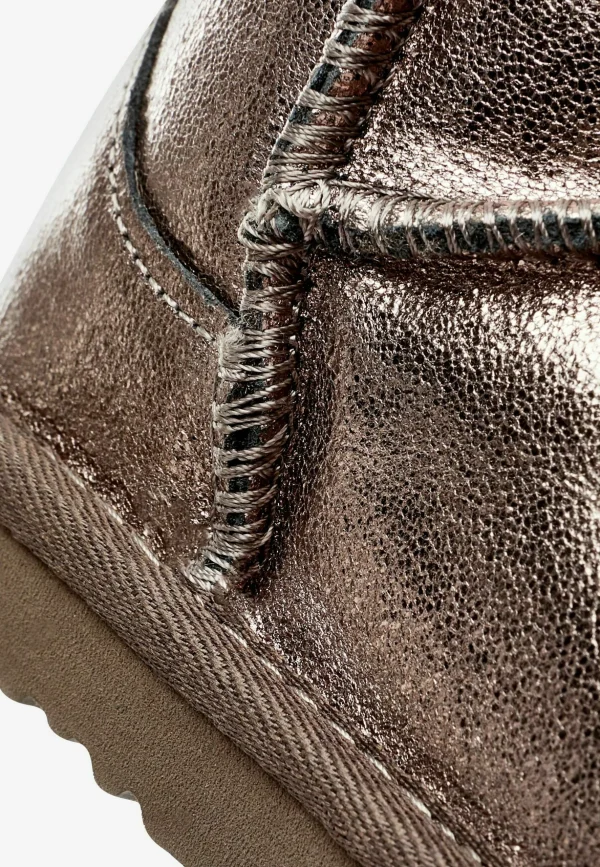 Next Boots À Talons – Grey Metallic Leather 5