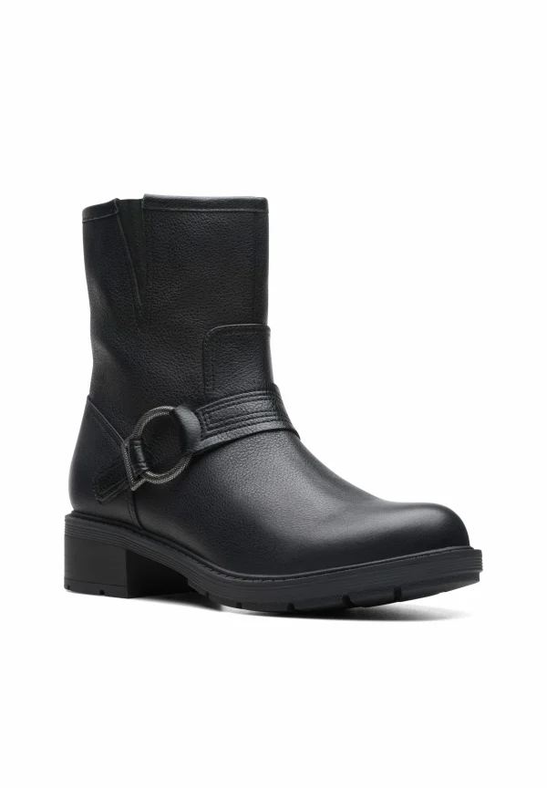 Clarks Hearth Cross – D – Boots À Talons – Black Leather 3