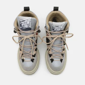 MSGM Hiking Boots – Bottines À Lacets – Ecru/Red 17