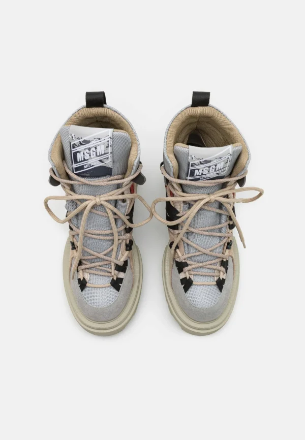 MSGM Hiking Boots – Bottines À Lacets – Ecru/Red 6