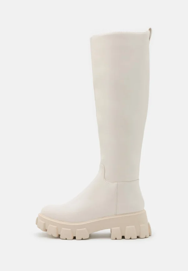 NA-KD Profile Sole Shaft Boots – Bottes À Plateau – Offwhite 3