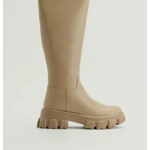 NA-KD Profile Sole Shaft Boots – Bottes À Plateau – Taupe 8
