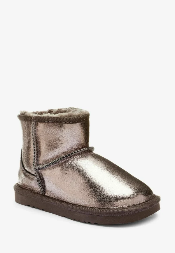 Next Boots À Talons – Grey Metallic Leather 3