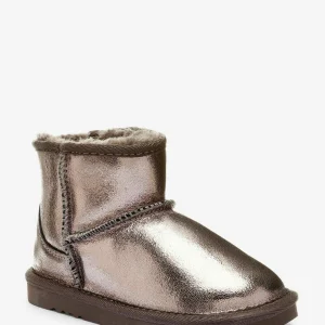 Next Boots À Talons – Grey Metallic Leather 8